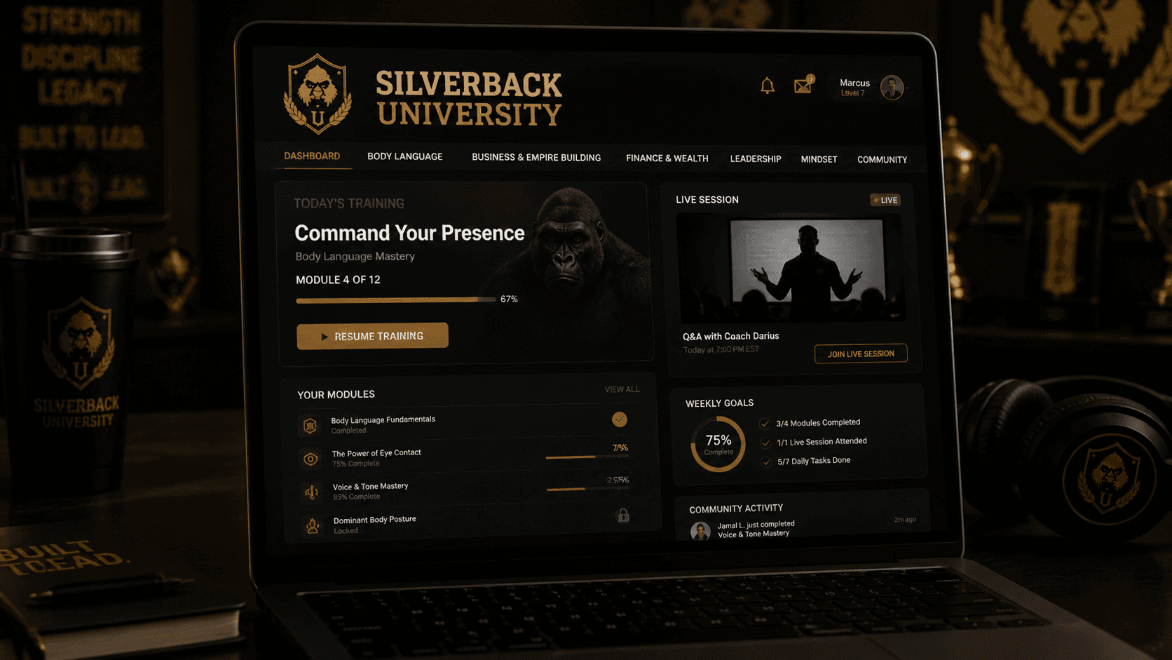 The Silverback U learning platform